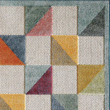 5' X 7' Orange And Ivory Geometric Stain Resistant Indoor Outdoor Area Rug - Homeroots - Flyclothing LLC