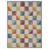 7' X 9' Ivory Geometric Stain Resistant Indoor Outdoor Area Rug - Homeroots - Flyclothing LLC