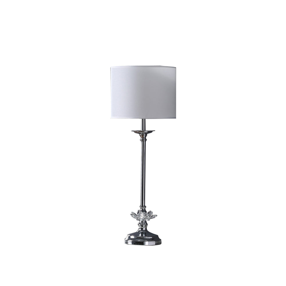 26" Silver Metal Table Lamp With White Globe Shade - Homeroots - Flyclothing LLC
