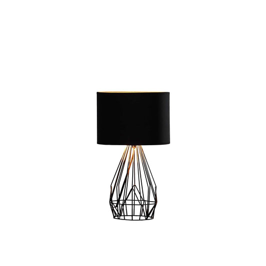 18” Asymmetric Black Cage Metal Table Lamp - Homeroots - Flyclothing LLC