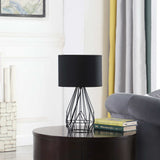 18” Asymmetric Black Cage Metal Table Lamp - Homeroots - Flyclothing LLC
