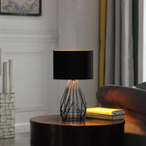 18” Asymmetric Black Cage Metal Table Lamp - Homeroots - Flyclothing LLC