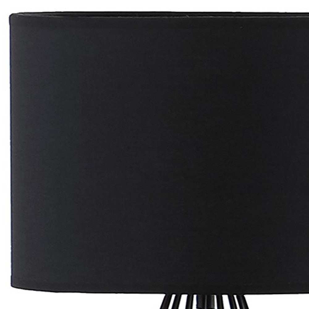 18” Asymmetric Black Cage Metal Table Lamp - Homeroots - Flyclothing LLC