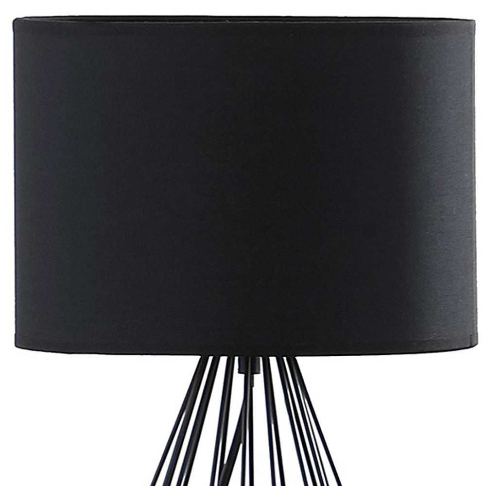 18” Asymmetric Black Cage Metal Table Lamp - Homeroots - Flyclothing LLC