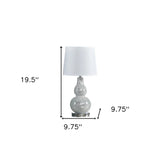 20" White Table Lamp With White Globe Shade - Homeroots