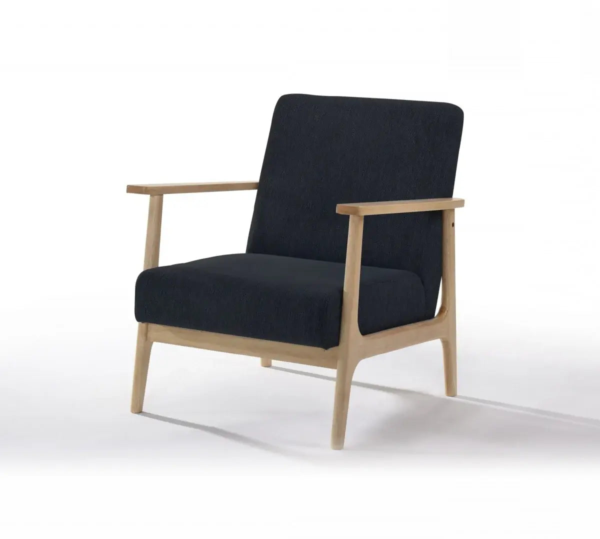 31" Black and Natural Oak Low Seat Modern Armchair - Homeroots - Flyclothing LLC