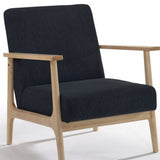 31" Black and Natural Oak Low Seat Modern Armchair - Homeroots - Flyclothing LLC