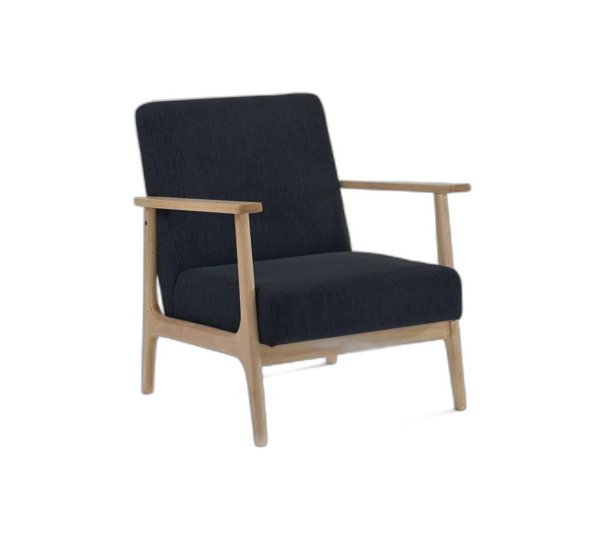 31" Black and Natural Oak Low Seat Modern Armchair - Homeroots - Flyclothing LLC