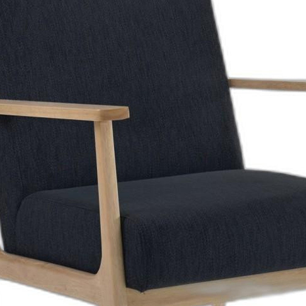 31" Black and Natural Oak Low Seat Modern Armchair - Homeroots
