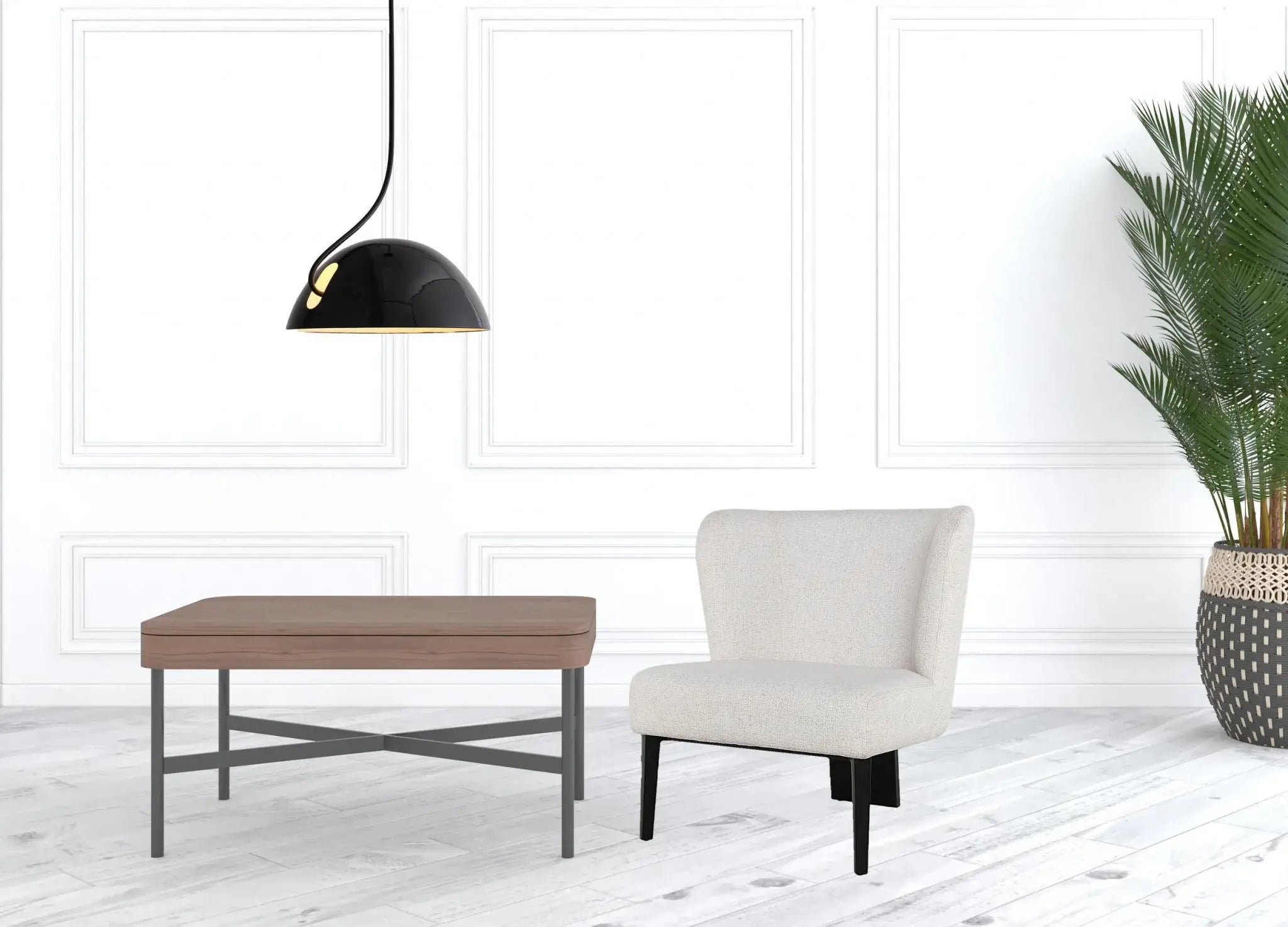 White Faux Leather Wingback Accent Chair - Homeroots - Flyclothing LLC