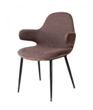33" Stylish Brown Fabric and Faux Leather Accent Chair - Homeroots