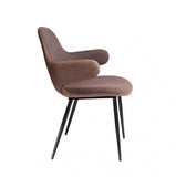 33" Stylish Brown Fabric and Faux Leather Accent Chair - Homeroots