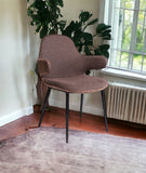 33" Stylish Brown Fabric and Faux Leather Accent Chair - Homeroots