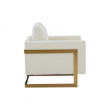 34" Cream And Gold Upholstered Arm Chair - Homeroots - Flyclothing LLC