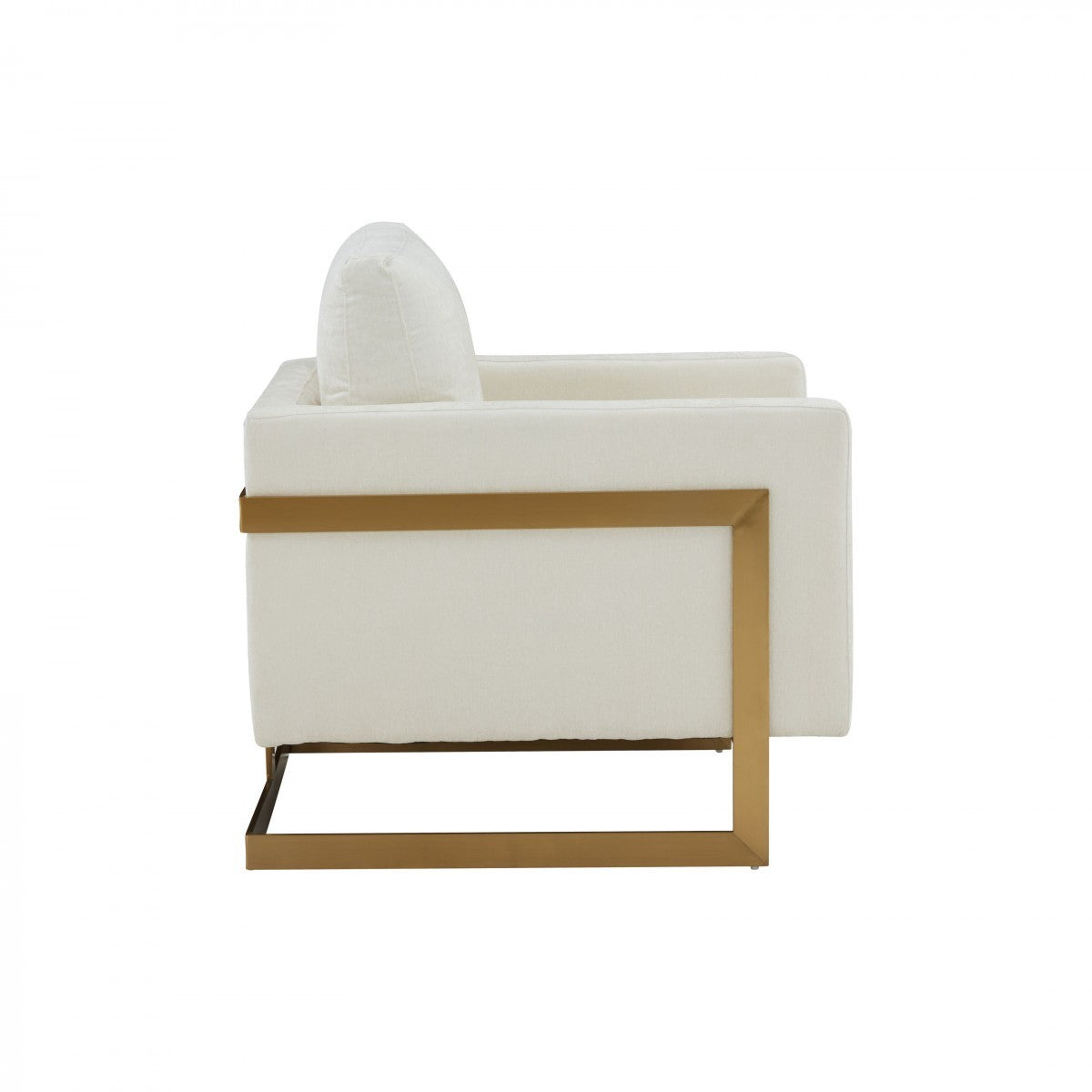 34" Cream And Gold Upholstered Arm Chair - Homeroots - Flyclothing LLC