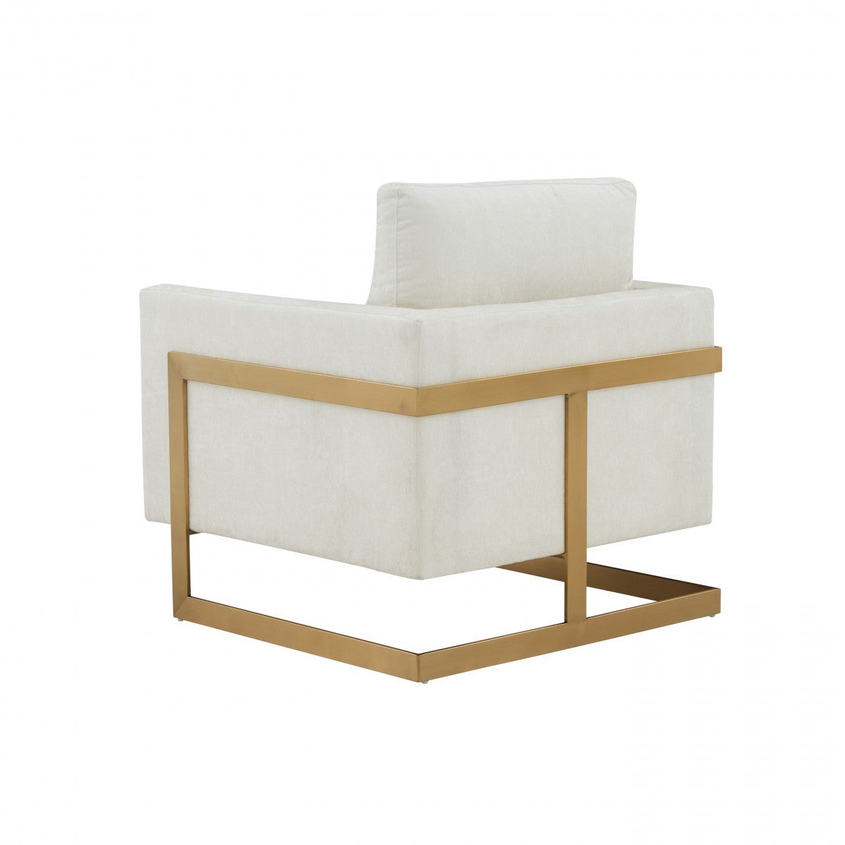 34" Cream And Gold Upholstered Arm Chair - Homeroots - Flyclothing LLC