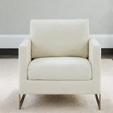 34" Cream And Gold Upholstered Arm Chair - Homeroots - Flyclothing LLC