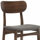 Set of Two 29" Gray And Brown Solid Wood Low Back Bar Height Bar Chairs - Homeroots