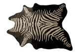 6' X 7' Off White And Black Zebra Print Genuine Cowhide Area Rug - Homeroots