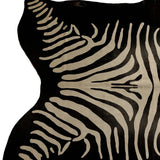 6' X 7' Off White And Black Zebra Print Genuine Cowhide Area Rug - Homeroots