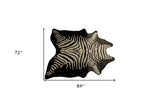 6' X 7' Off White And Black Zebra Print Genuine Cowhide Area Rug - Homeroots - Flyclothing LLC