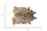 6' X 7' Zebra Chocolate And Natural Cowhide Handmade Area Rug - Homeroots