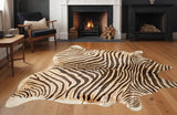 6' X 7' Zebra Chocolate And Natural Cowhide Handmade Area Rug - Homeroots