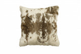 18" X 18" Brown And White Rabbit Zippered Natural Fur Animal Print Throw Pillow - Homeroots - Flyclothing LLC