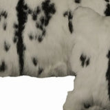 Set Of Two 12" X 20" Black And White Rabbit Zippered Natural Fur Animal Print Throw Pillows - Homeroots - Flyclothing LLC