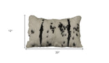Set Of Two 12" X 20" Black And White Rabbit Zippered Natural Fur Animal Print Throw Pillows - Homeroots - Flyclothing LLC