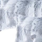 Set of Two 12" X 20" Gray Rabbit Natural Fur Throw Pillow - Homeroots - Flyclothing LLC