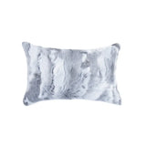 Set of Two 12" X 20" Gray Rabbit Natural Fur Throw Pillow - Homeroots - Flyclothing LLC