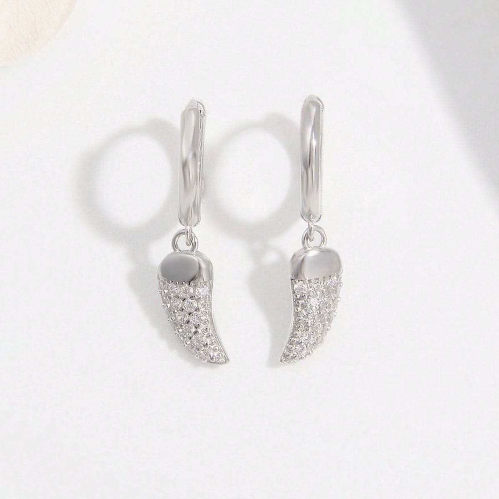 925 Sterling Silver Zircon Chili Shape Earrings - Trendsi - Flyclothing LLC