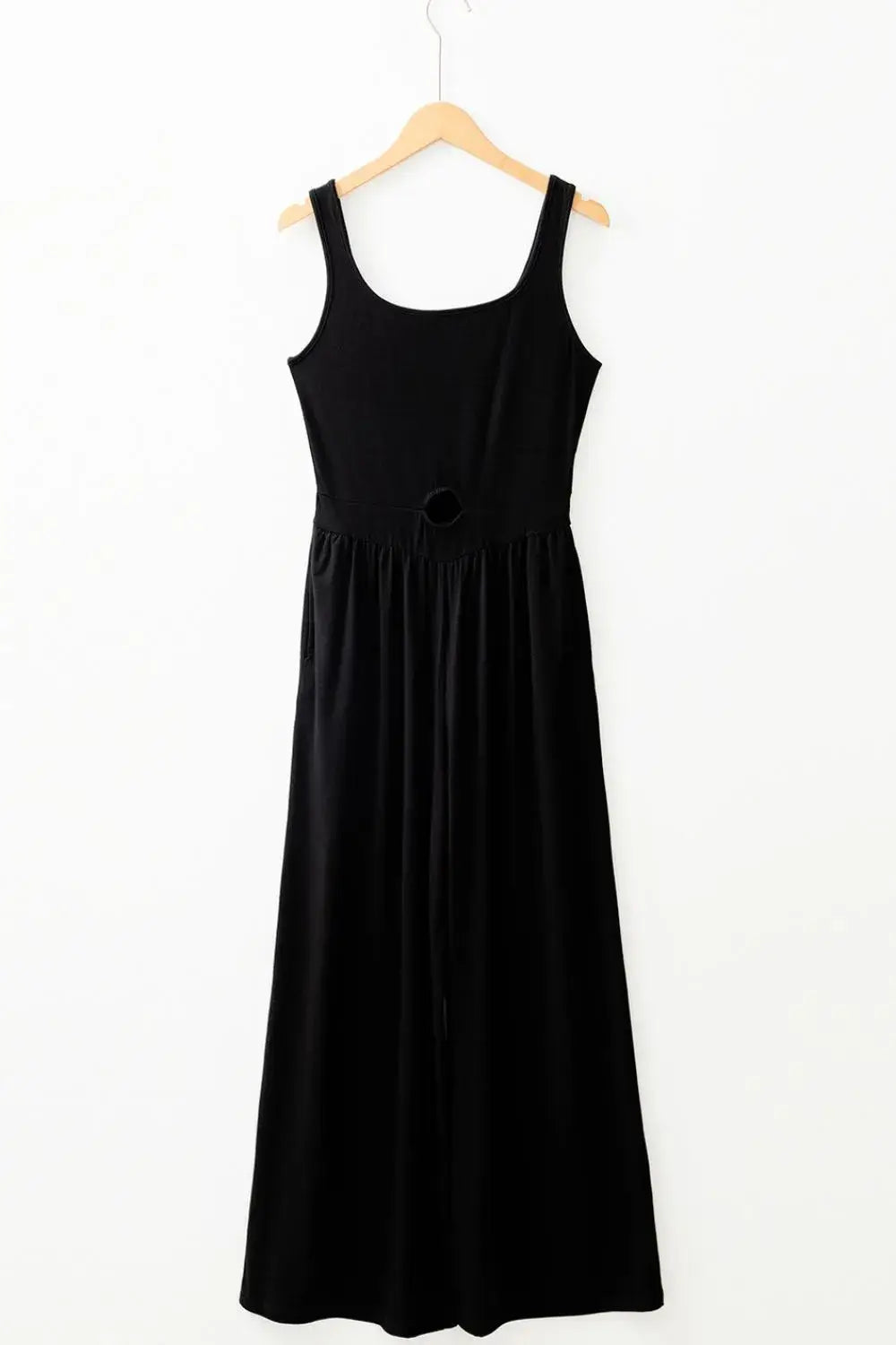 Cutout Scoop Neck Wide Strap Jumpsuit - Trendsi - Flyclothing LLC