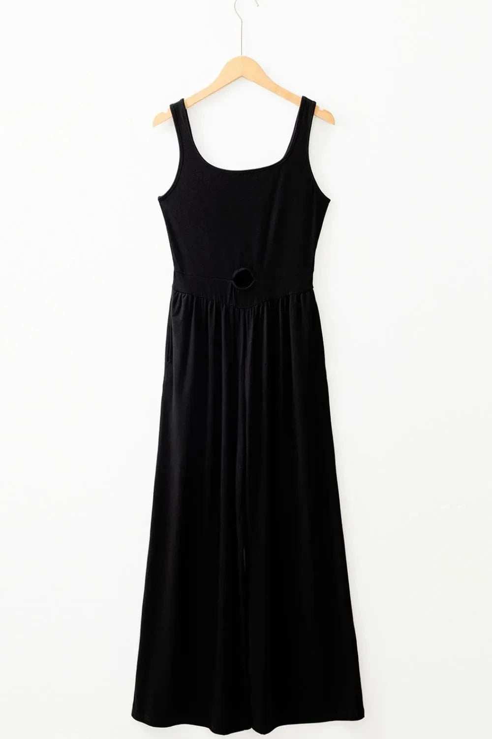 Cutout Scoop Neck Wide Strap Jumpsuit - Trendsi - Flyclothing LLC