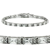 47401 - Rhodium Brass Bracelet with AAA Grade CZ  in Clear - Alamode