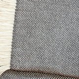Dark Grey and White Dreamy Soft Herringbone Throw Blanket - Homeroots - Flyclothing LLC
