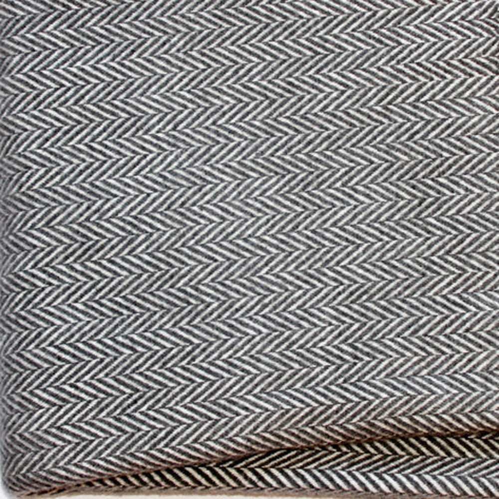 Dark Grey and White Dreamy Soft Herringbone Throw Blanket - Homeroots - Flyclothing LLC