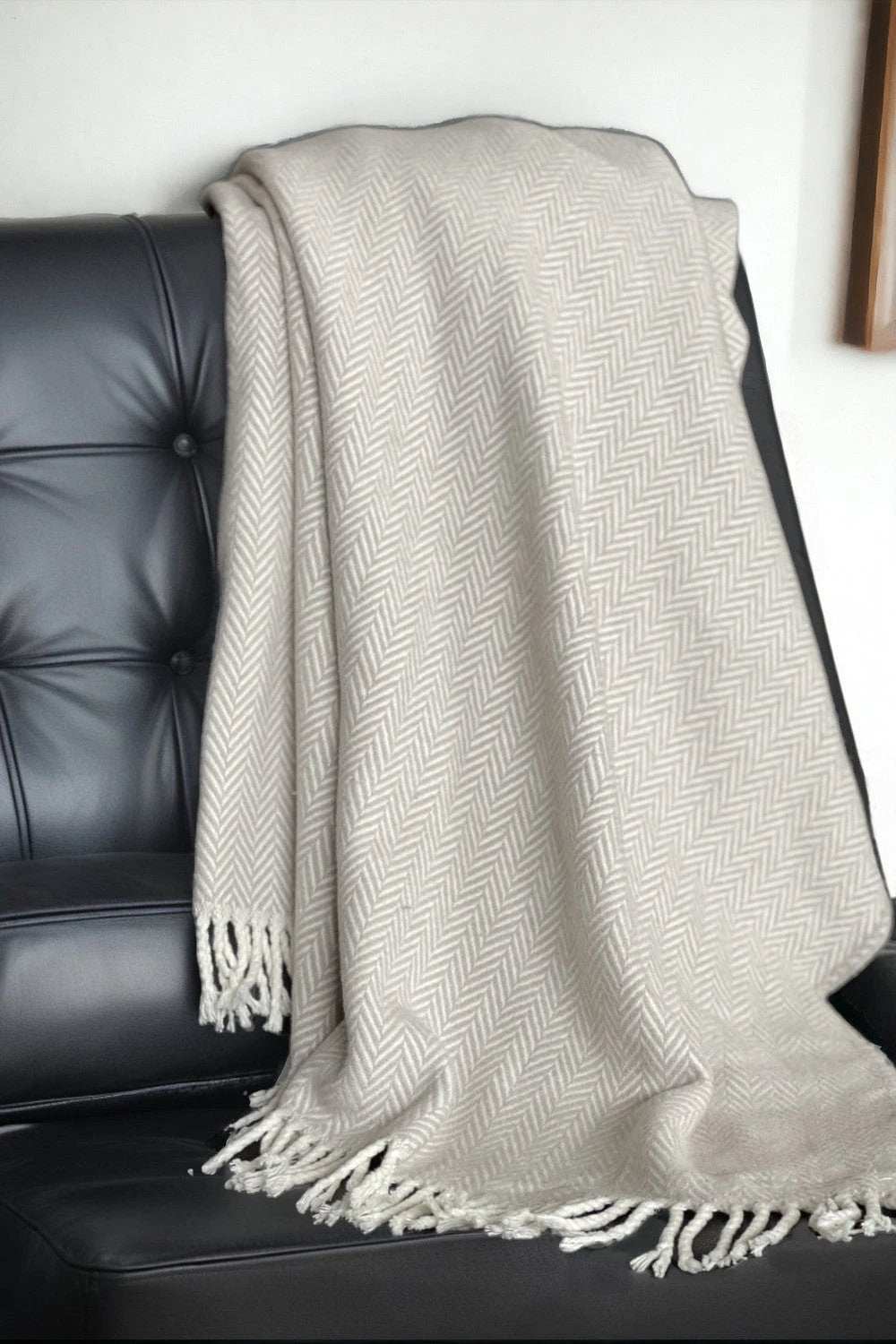 Grey and White Dreamy Soft Herringbone Throw Blanket - Homeroots - Flyclothing LLC