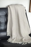 Grey and White Dreamy Soft Herringbone Throw Blanket - Homeroots