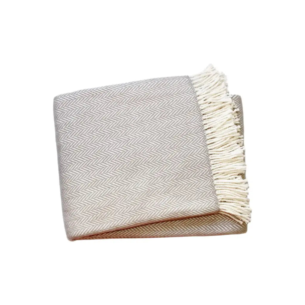 Grey and White Dreamy Soft Herringbone Throw Blanket - Homeroots - Flyclothing LLC