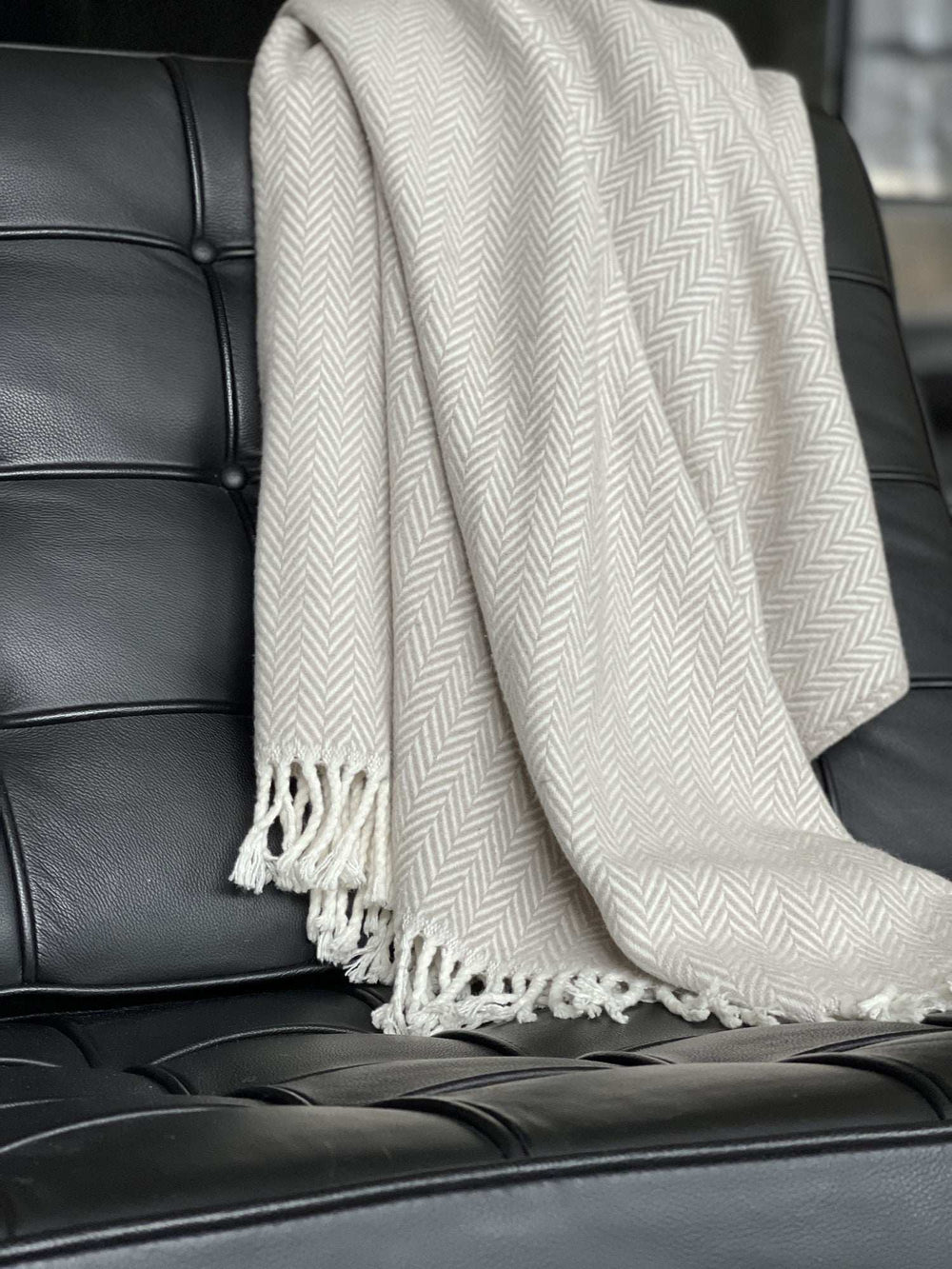 Grey and White Dreamy Soft Herringbone Throw Blanket - Homeroots - Flyclothing LLC