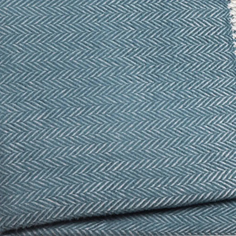 Aqua Blue and White Dreamy Soft Herringbone Throw Blanket - Homeroots - Flyclothing LLC