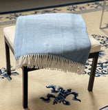 Aqua Blue and White Dreamy Soft Herringbone Throw Blanket - Homeroots - Flyclothing LLC