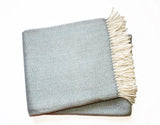 Sky Blue and White Dreamy Soft Herringbone Throw Blanket - Homeroots - Flyclothing LLC