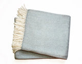Sky Blue and White Dreamy Soft Herringbone Throw Blanket - Homeroots - Flyclothing LLC