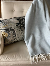 Sky Blue and White Dreamy Soft Herringbone Throw Blanket - Homeroots - Flyclothing LLC
