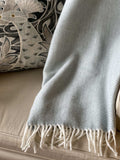 Sky Blue and White Dreamy Soft Herringbone Throw Blanket - Homeroots - Flyclothing LLC