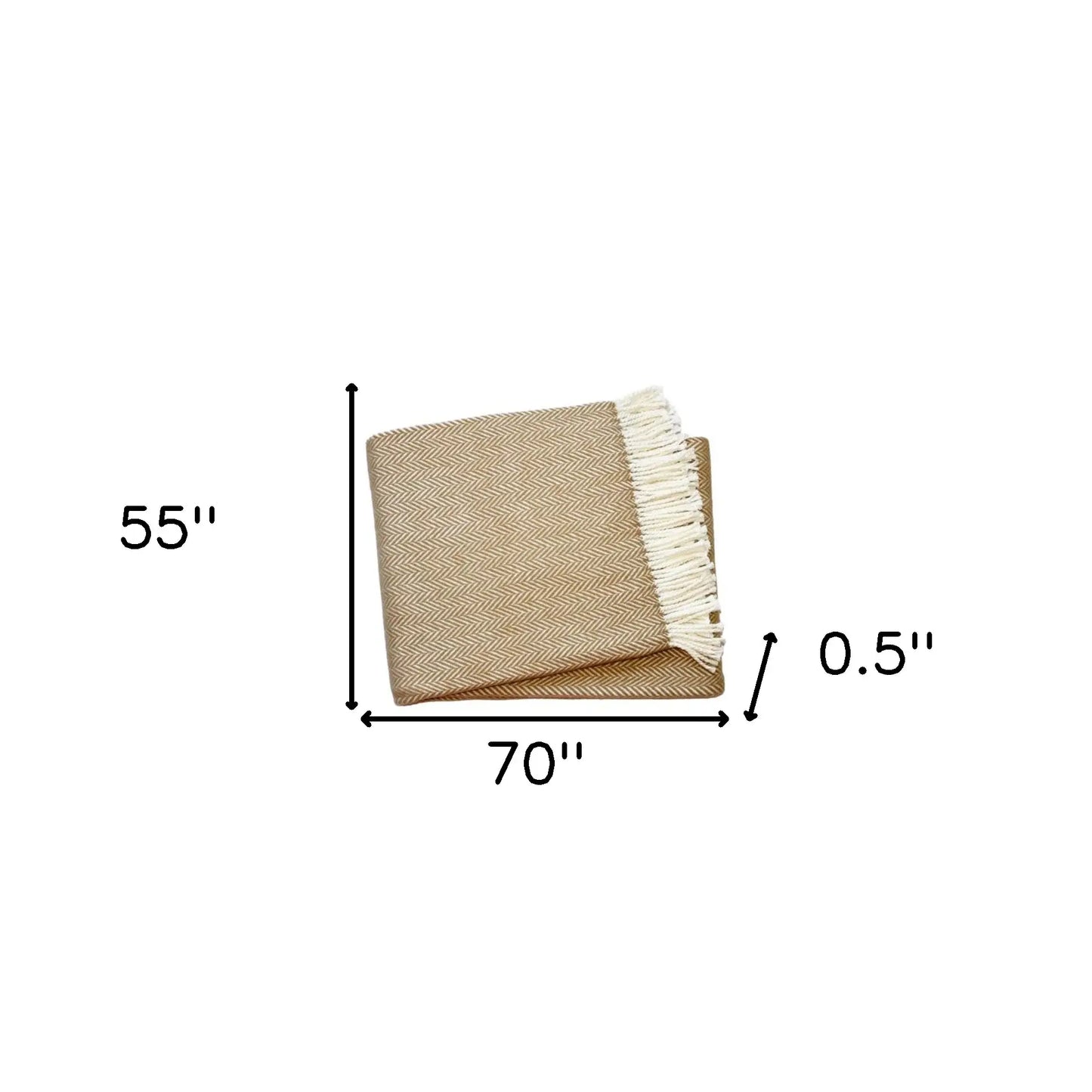 Copper and White Dreamy Soft Herringbone Throw Blanket - Homeroots - Flyclothing LLC