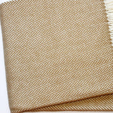 Copper and White Dreamy Soft Herringbone Throw Blanket - Homeroots